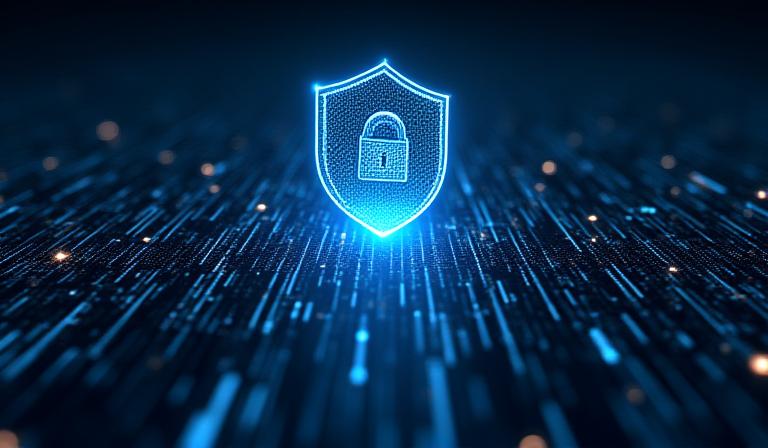 Secure encrypted data visualization representing legal information protection